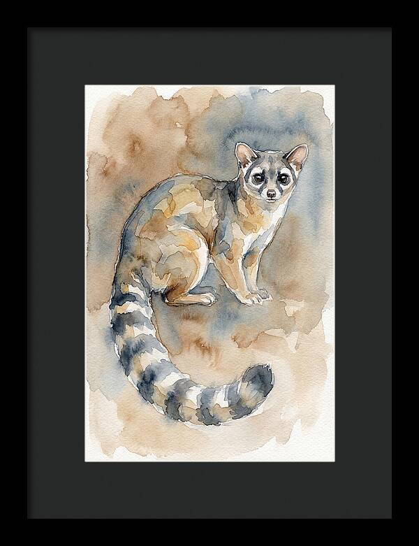 Ringtail Watercolor Portrait