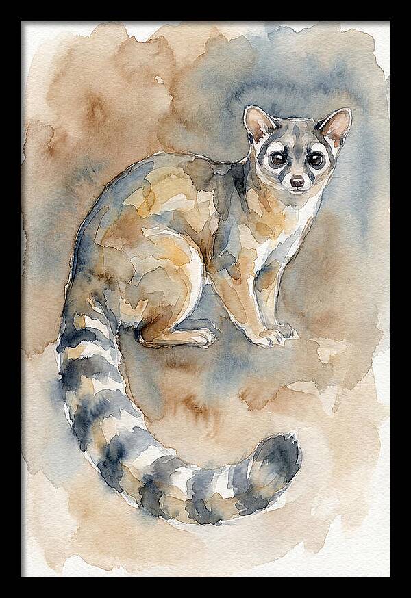 Ringtail Watercolor Portrait