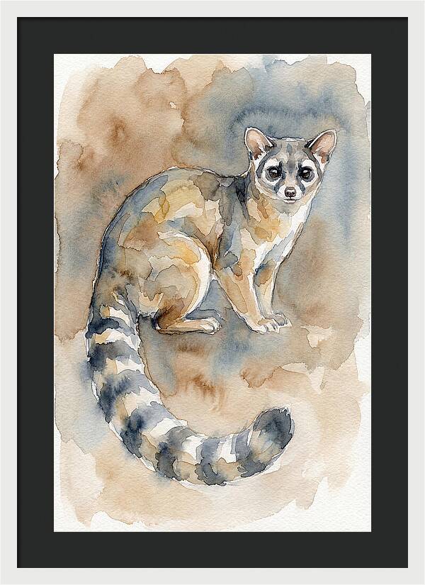 Ringtail Watercolor Portrait