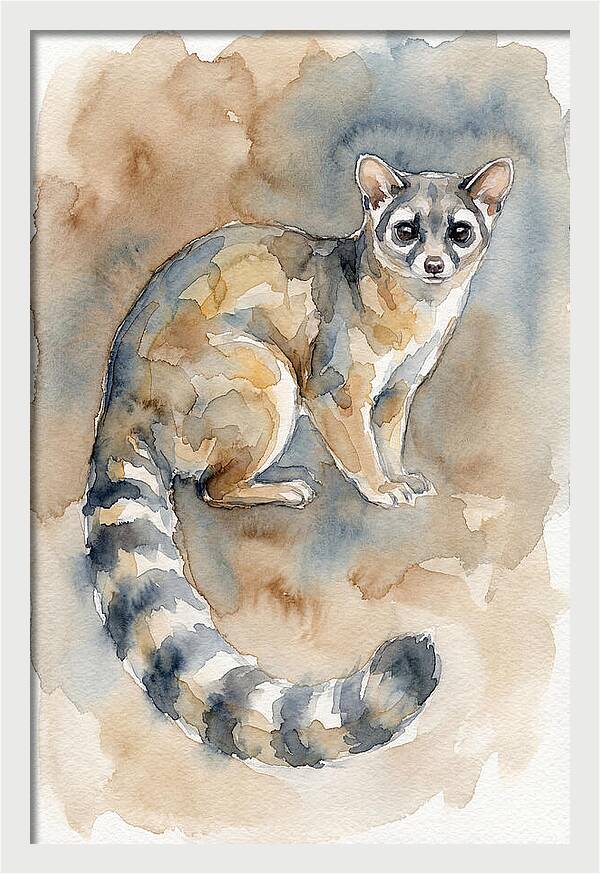 Ringtail Watercolor Portrait