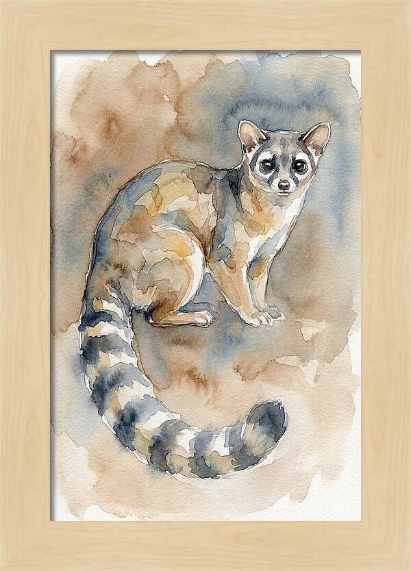 Ringtail Watercolor Portrait