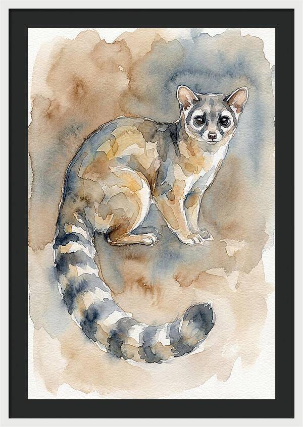 Ringtail Watercolor Portrait