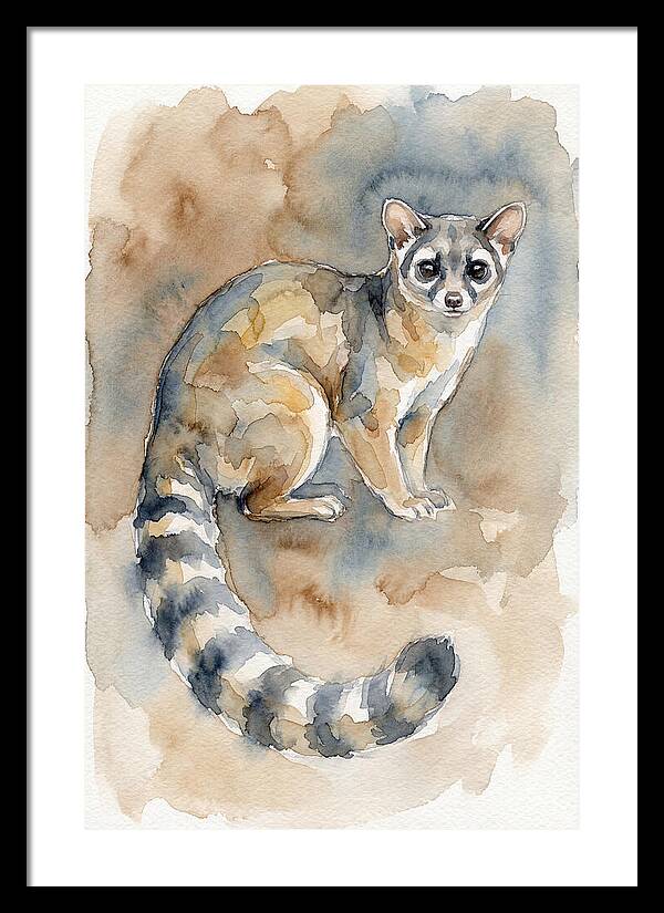 Ringtail Watercolor Portrait