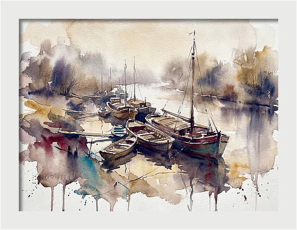 River Boats At Dawn