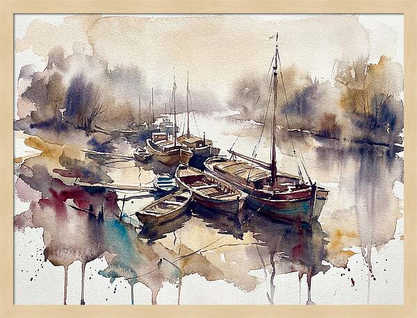 River Boats At Dawn