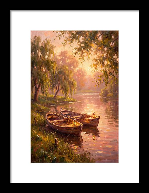 River Boats At Dusk