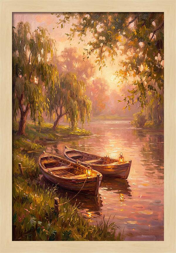 River Boats At Dusk