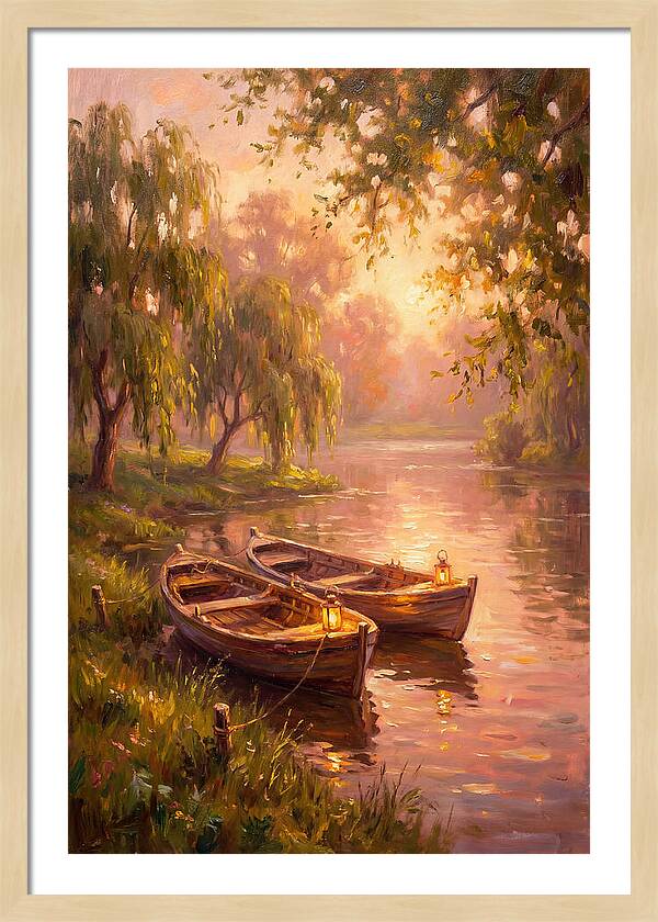River Boats At Dusk