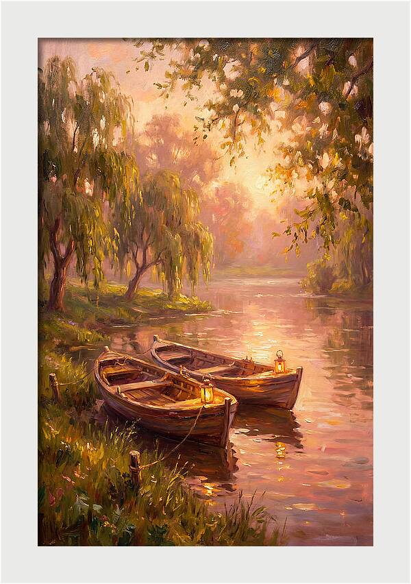 River Boats At Dusk
