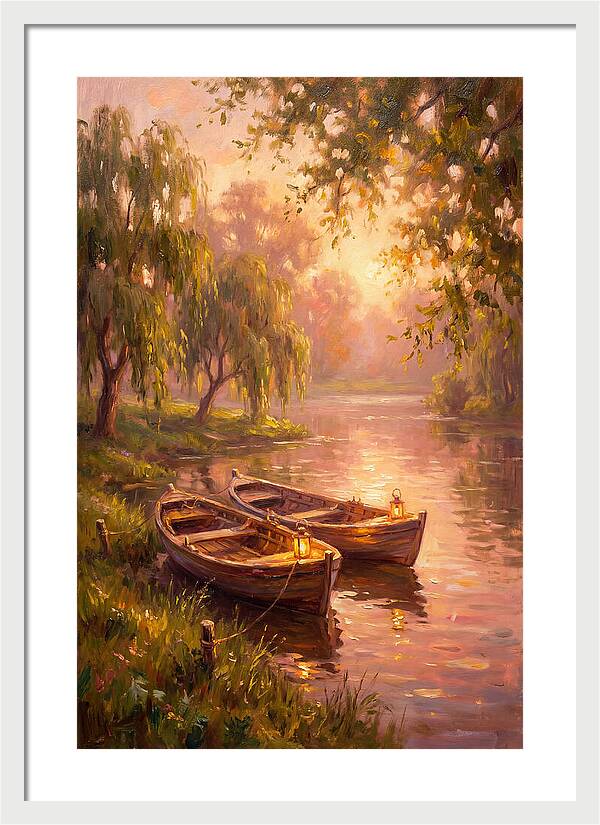 River Boats At Dusk