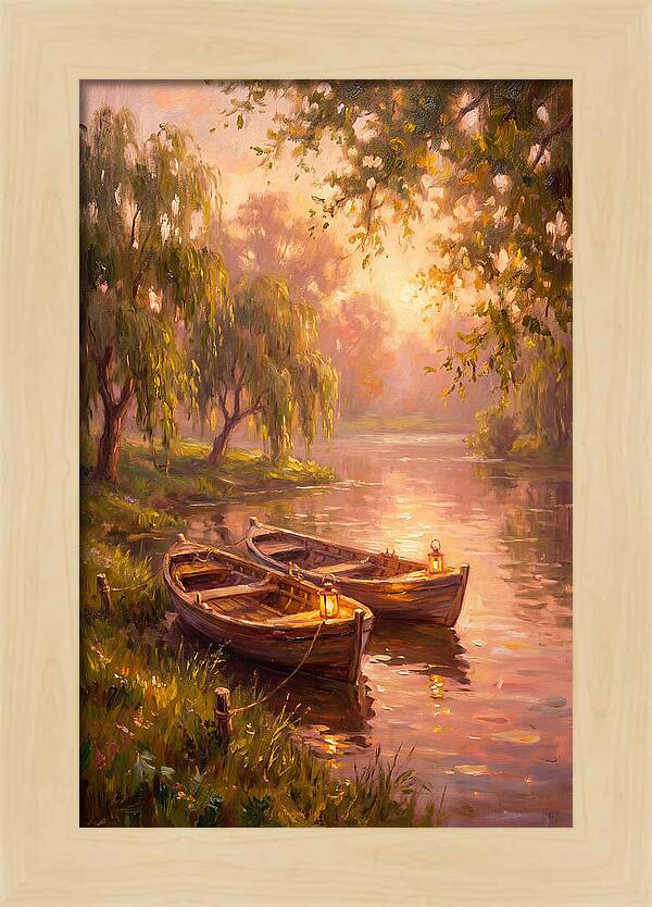River Boats At Dusk