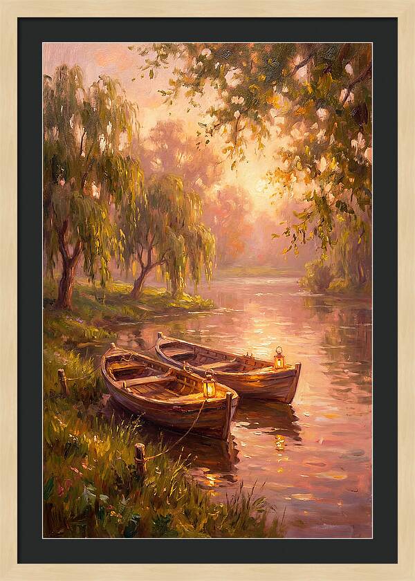 River Boats At Dusk