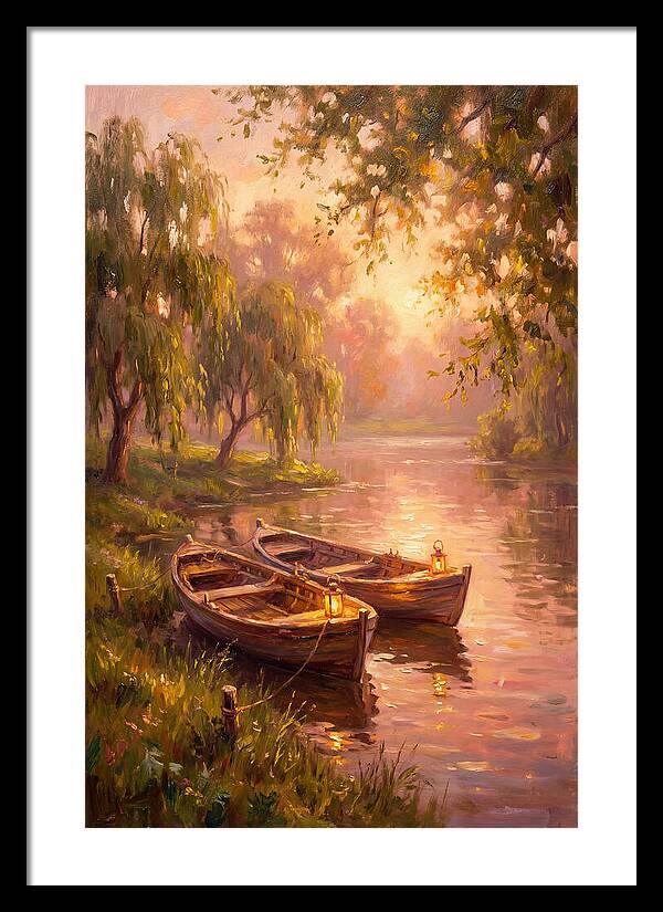 River Boats At Dusk