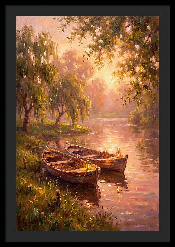 River Boats At Dusk