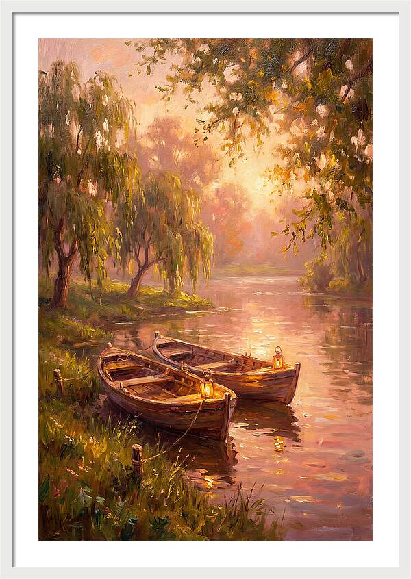 River Boats At Dusk