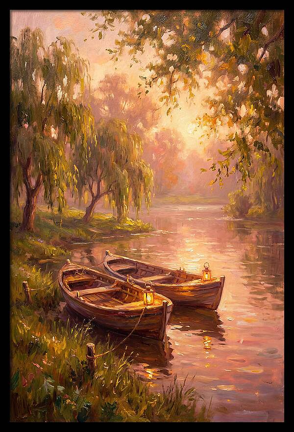 River Boats At Dusk
