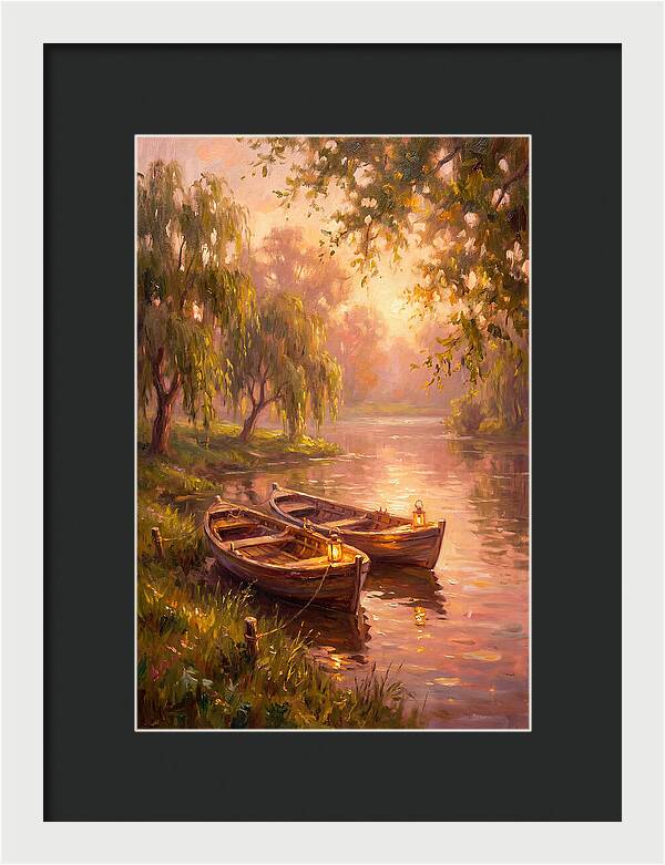 River Boats At Dusk