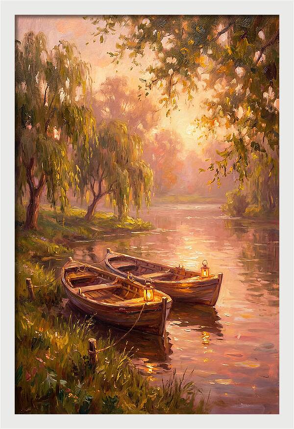 River Boats At Dusk
