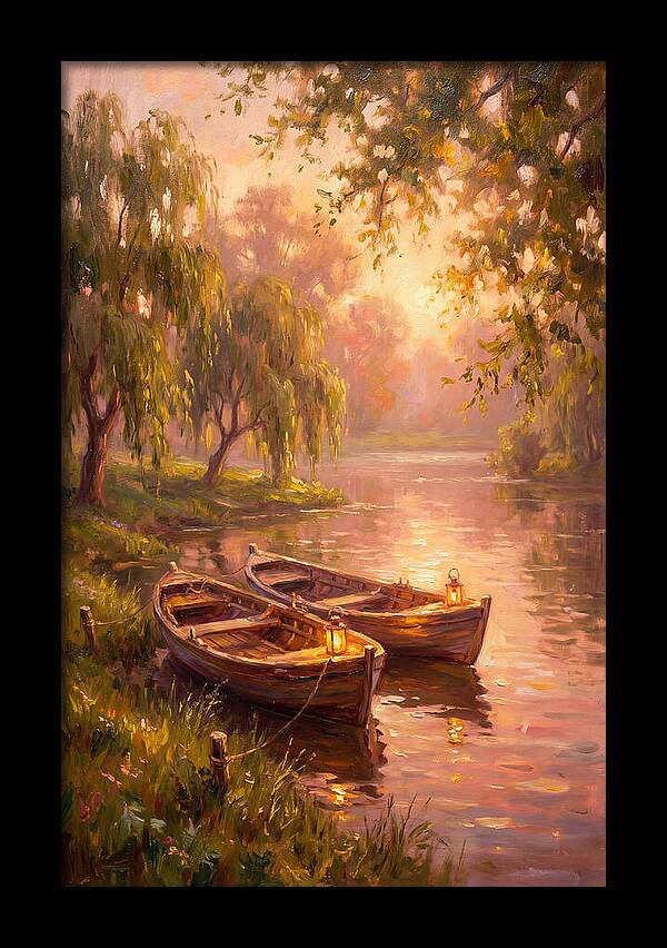River Boats At Dusk