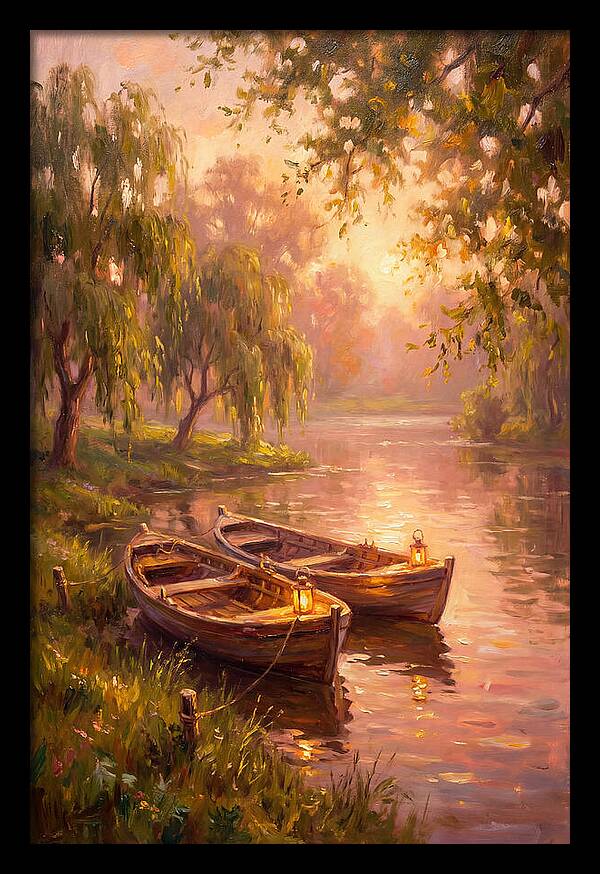 River Boats At Dusk