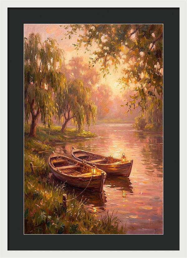 River Boats At Dusk