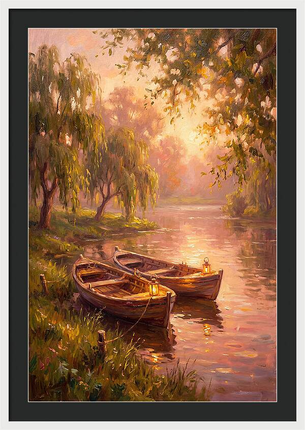 River Boats At Dusk