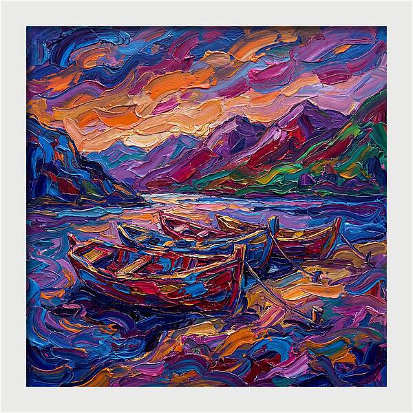 River Boats At Dusk