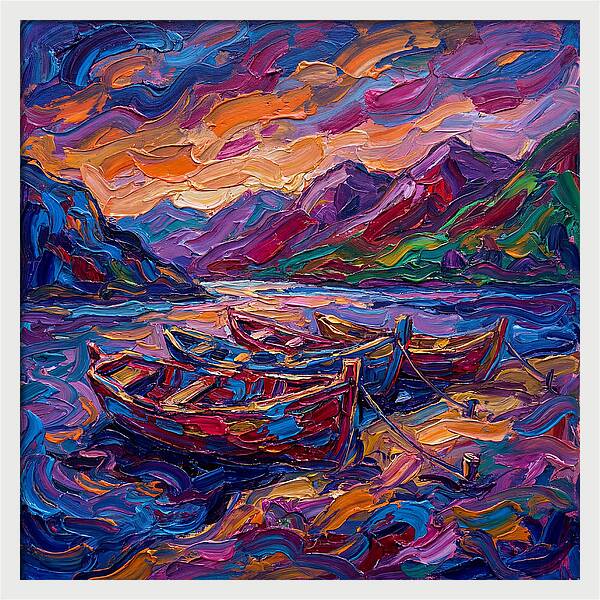 River Boats At Dusk