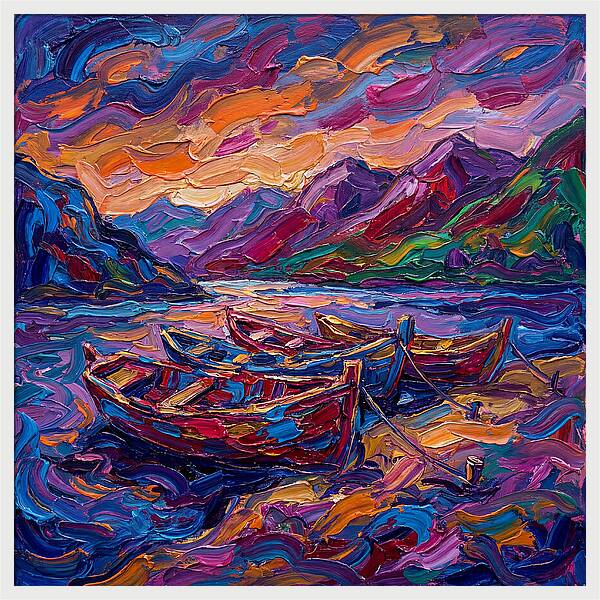 River Boats At Dusk