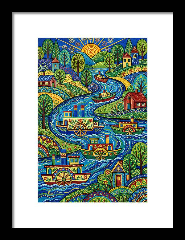 River Boats On A Colorful Stream
