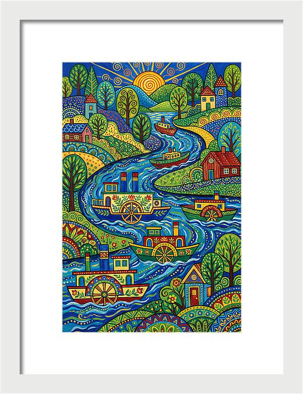 River Boats On A Colorful Stream