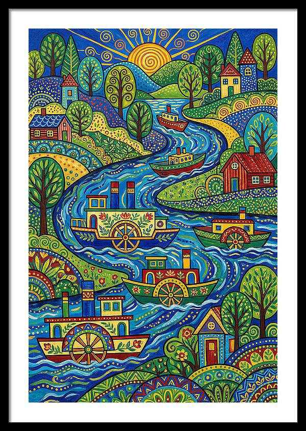 River Boats On A Colorful Stream