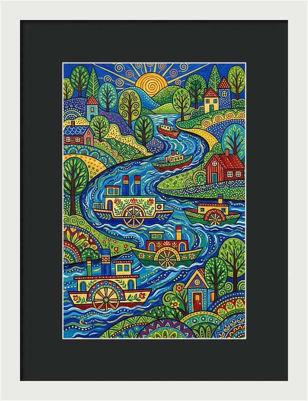 River Boats On A Colorful Stream