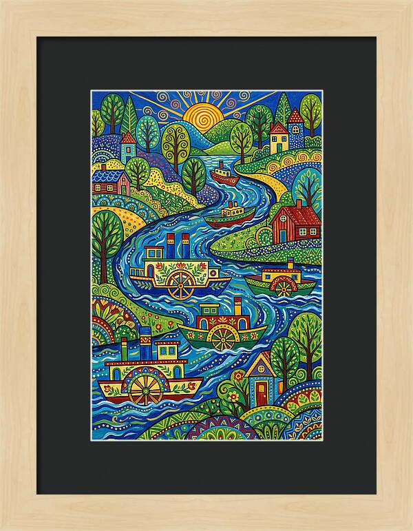River Boats On A Colorful Stream