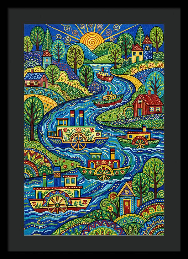 River Boats On A Colorful Stream