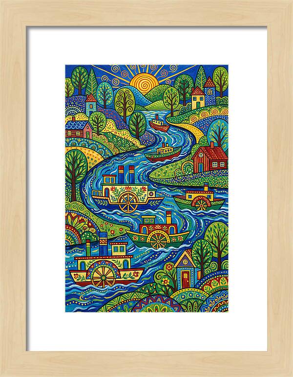 River Boats On A Colorful Stream