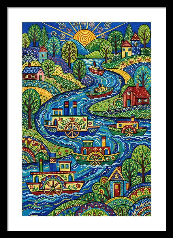 River Boats On A Colorful Stream