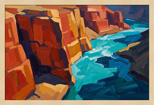 River Gorge With Turquoise Rapids