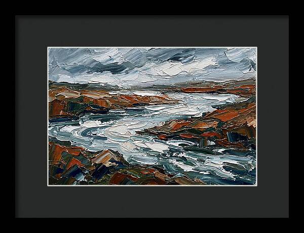River Landscape In Palette Knife Style