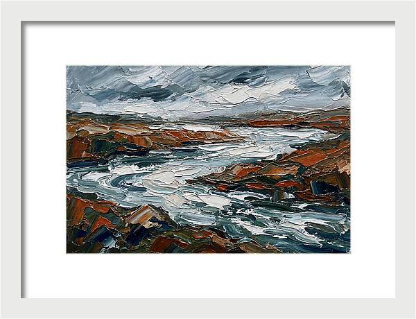 River Landscape In Palette Knife Style