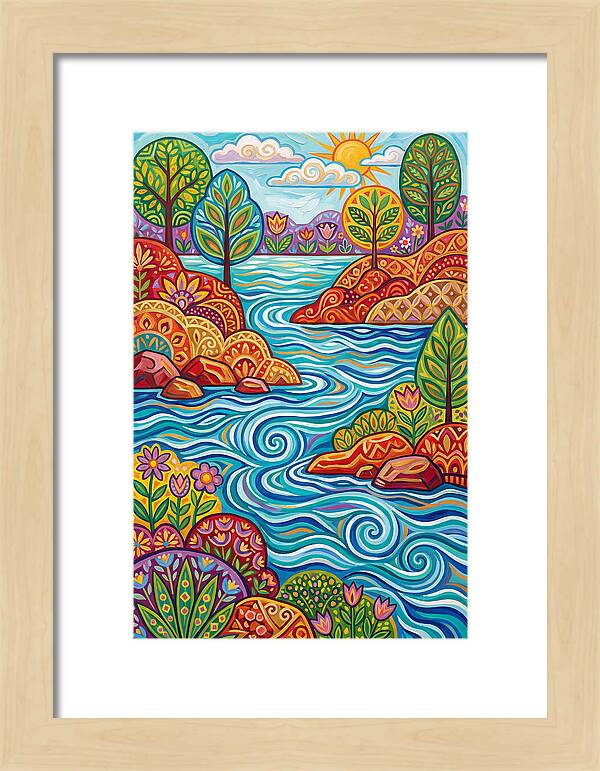 River Landscape In Vibrant Colors