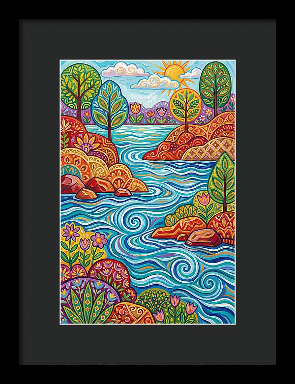 River Landscape In Vibrant Colors