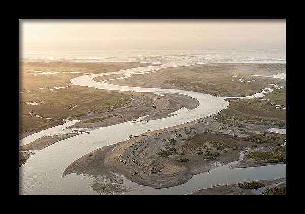 River Meets Sea At Wide Sandy Delta