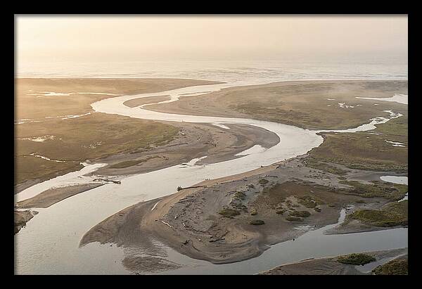 River Meets Sea At Wide Sandy Delta