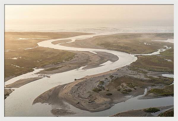 River Meets Sea At Wide Sandy Delta
