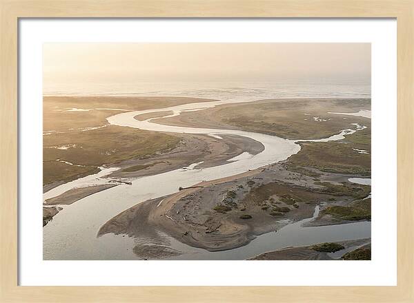 River Meets Sea At Wide Sandy Delta