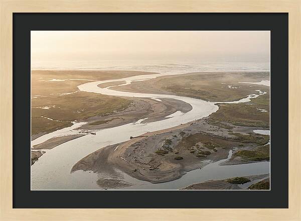 River Meets Sea At Wide Sandy Delta