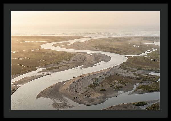 River Meets Sea At Wide Sandy Delta