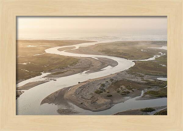 River Meets Sea At Wide Sandy Delta