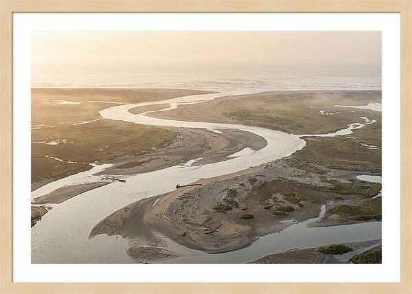 River Meets Sea At Wide Sandy Delta